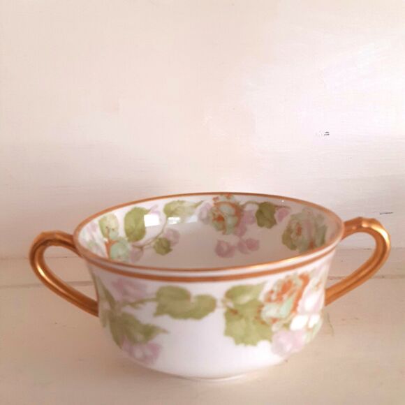 Antique 2 Haviland Limoges France Two-handle Cups Bouillon made for Westwater - Picture 4 of 6